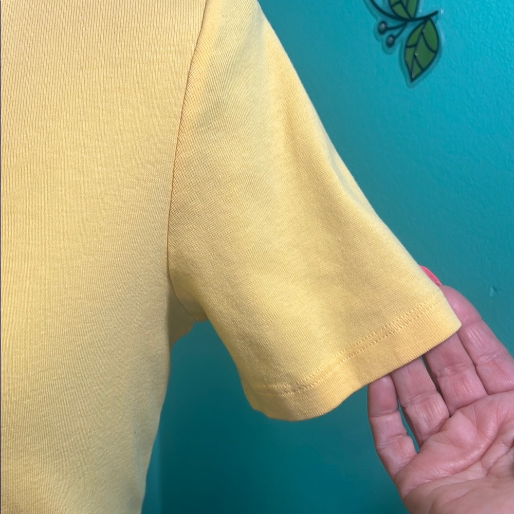 Christopher & Banks Yellow Lace-Up Women's Top - Picture 3 of 9